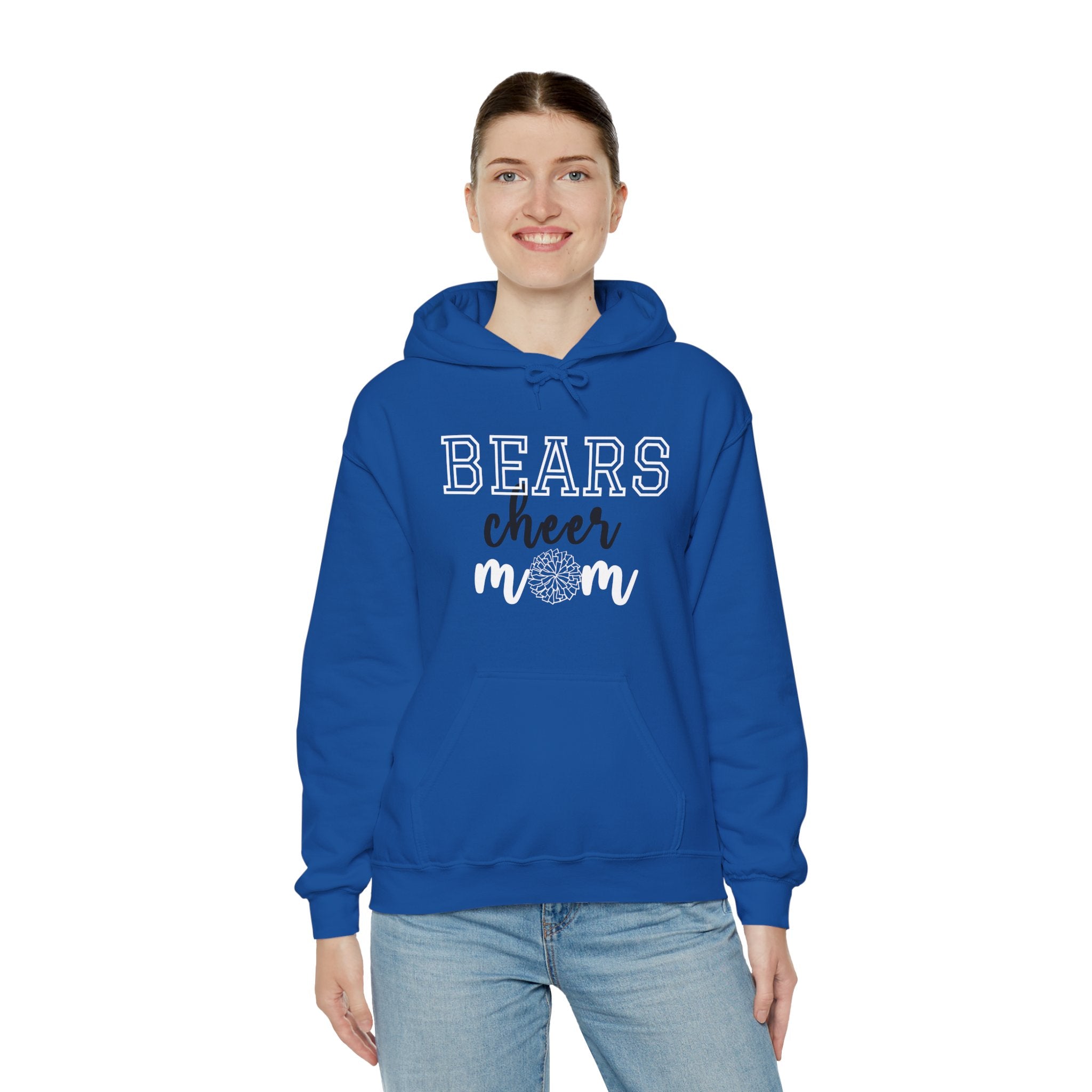 Bears Cheer Mom Hoodie, Unisex Heavy Blend Sweatshirt, Sports Apparel, Team Spirit Wear, Football Game Outfit, Personalized Gift