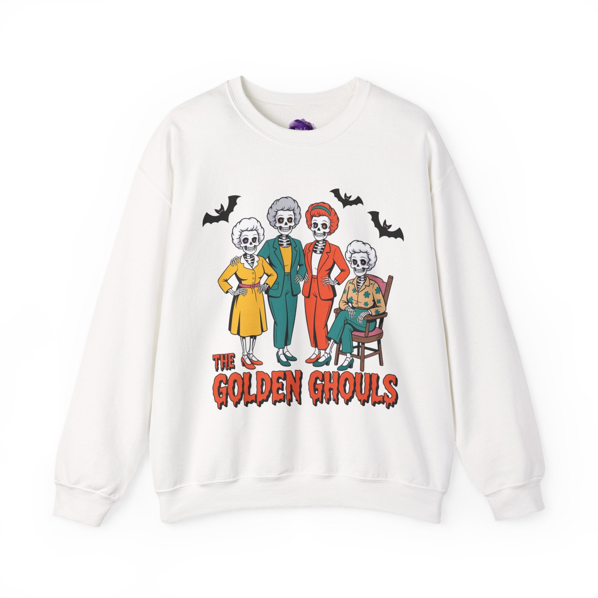 Golden Ghouls Sweatshirt, Halloween Crewneck, Vintage-Inspired Pullover, Cozy Fall Wear, Gift for Horror Fans