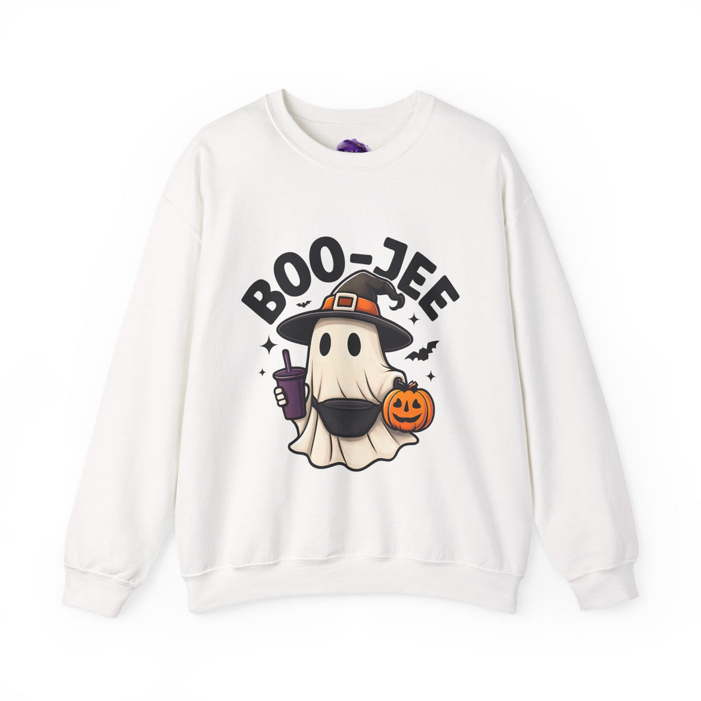 Boo-Jee Ghost Sweatshirt for Halloween, Unisex Crewneck, Cozy Fall Apparel, Spooky Season Fashion, Ghost Lover Gift