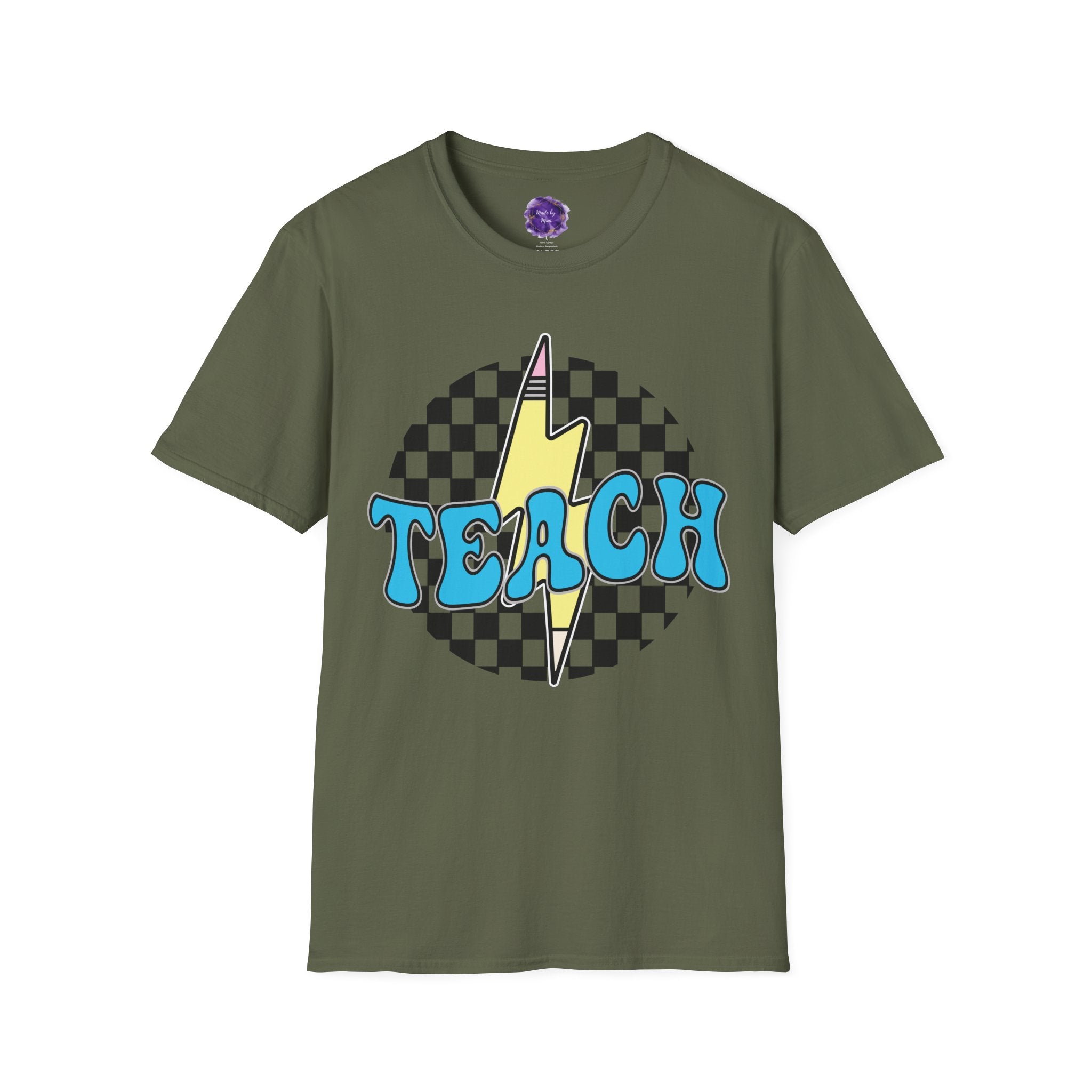 TEACH Unisex T-Shirt - lightning bolt pencil design