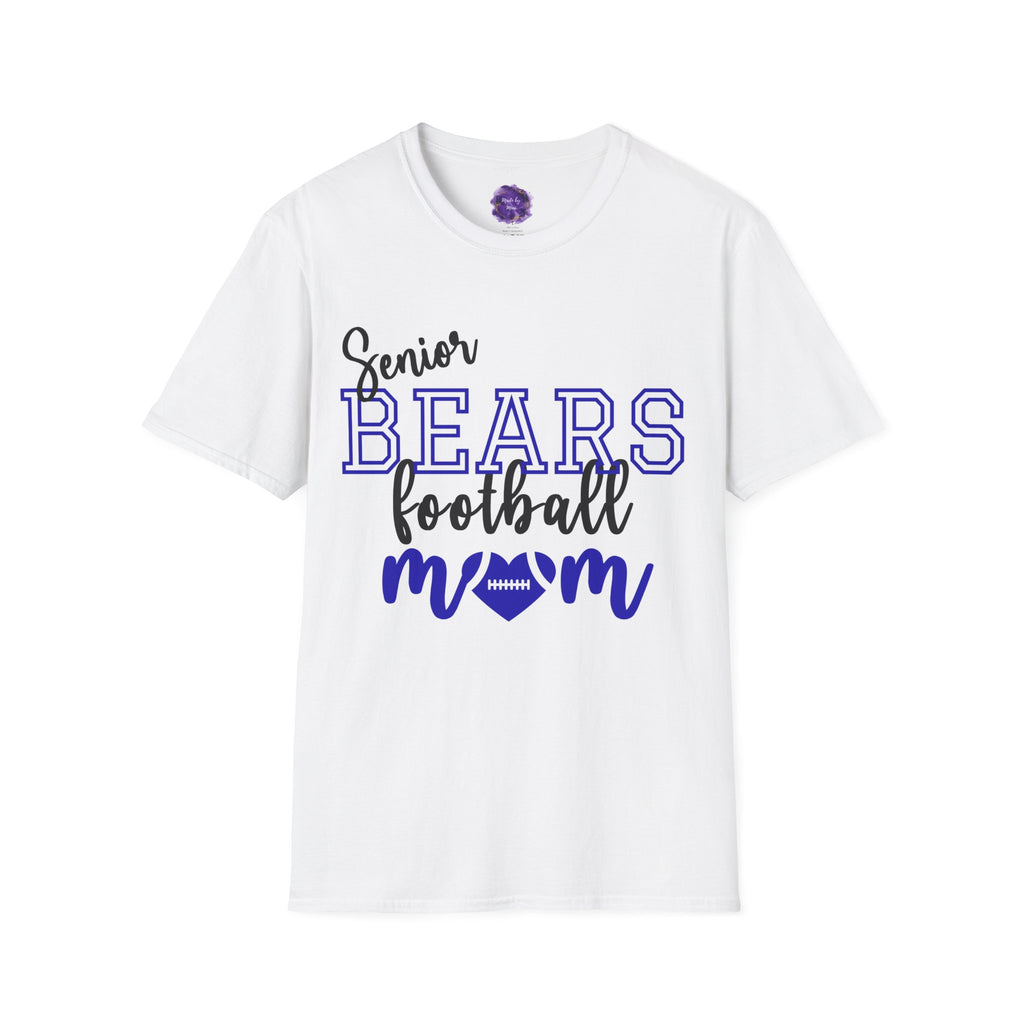 Senior Bears Football Mom T-Shirt, Black/ Blue design, Unisex Tee, Sporty Apparel for Game Day, Perfect for Football Moms, Great Gift Idea