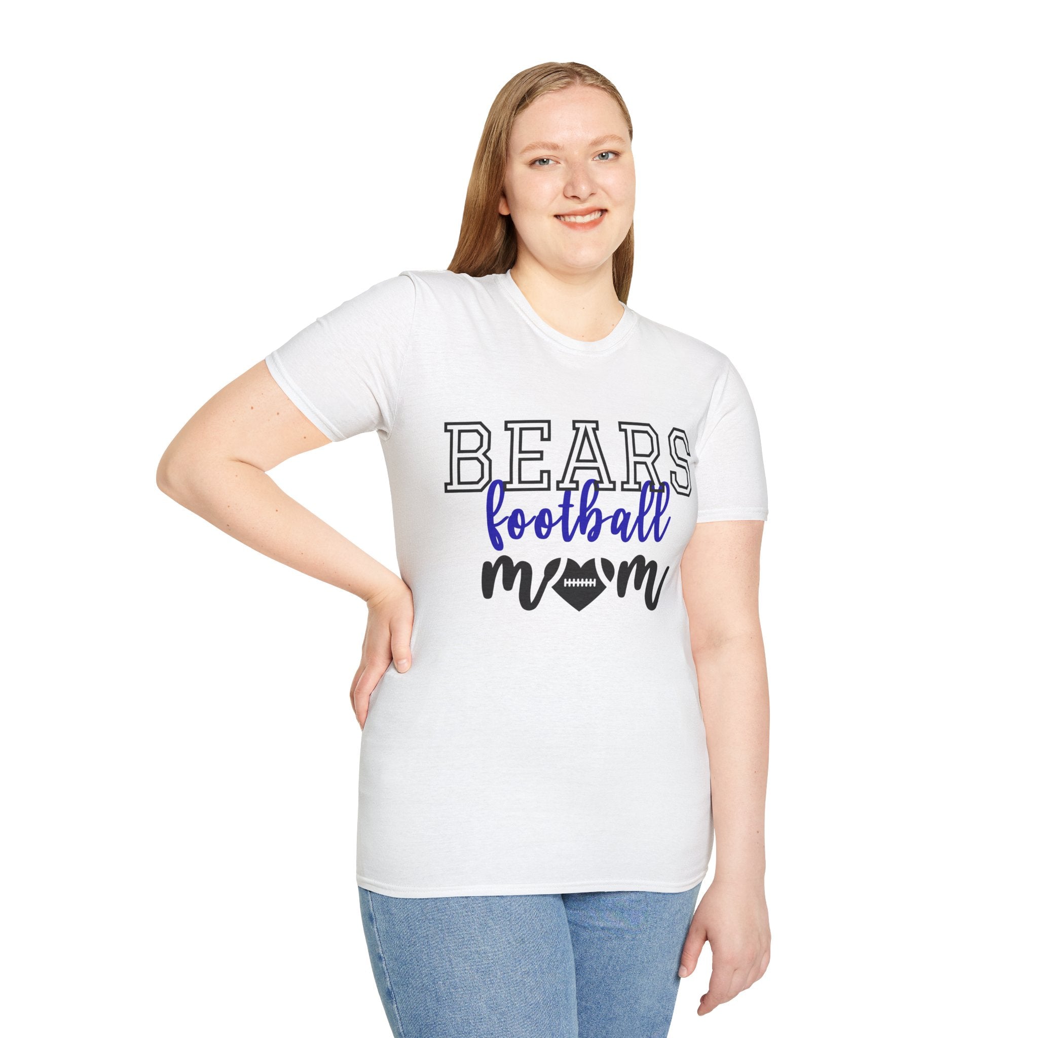 Bears Football Mom T-Shirt, Unisex Tee, Sporty Apparel for Game Day, Perfect for Football Moms, Great Gift Idea