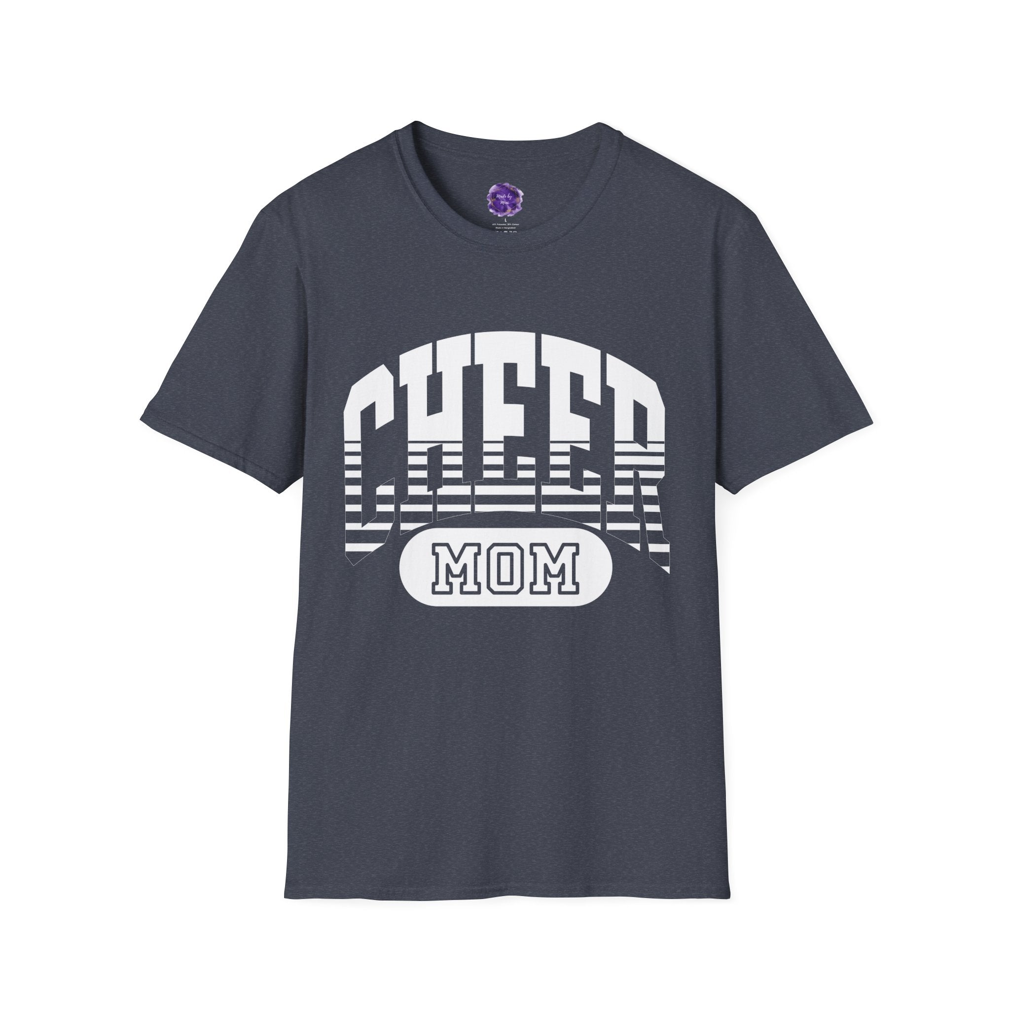 Cheer Mom Unisex Softstyle T-Shirt | Supportive Gift for Cheerleading Parents, Sports Events, Game Day Tee