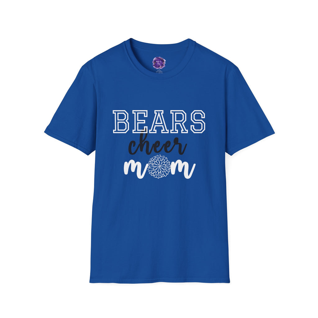 Bears Cheer Mom T-Shirt, Cheerleading Gift, Softstyle Tee, Team Spirit Wear, Matching Game Day Shirt