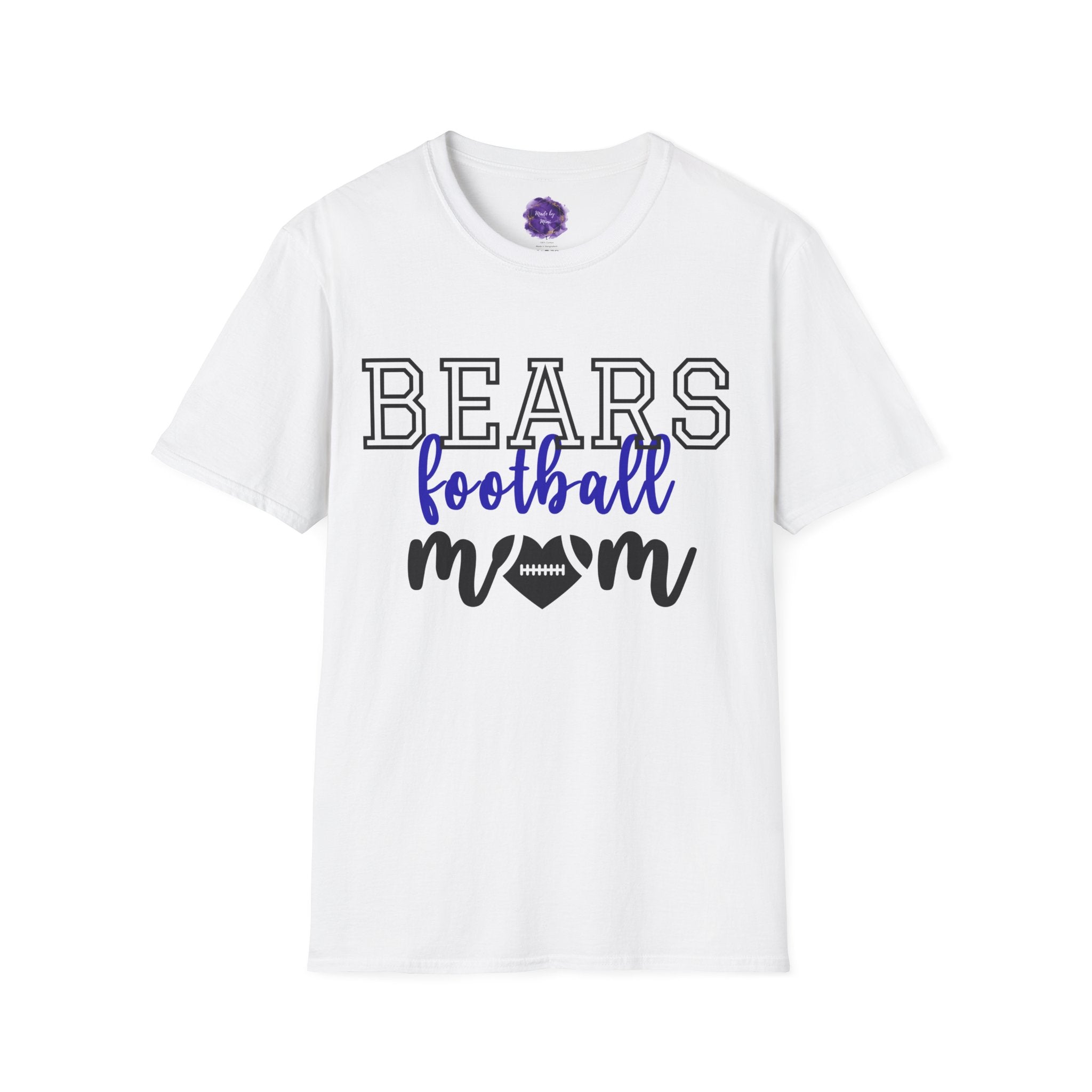 Bears Football Mom T-Shirt, Unisex Tee, Sporty Apparel for Game Day, Perfect for Football Moms, Great Gift Idea
