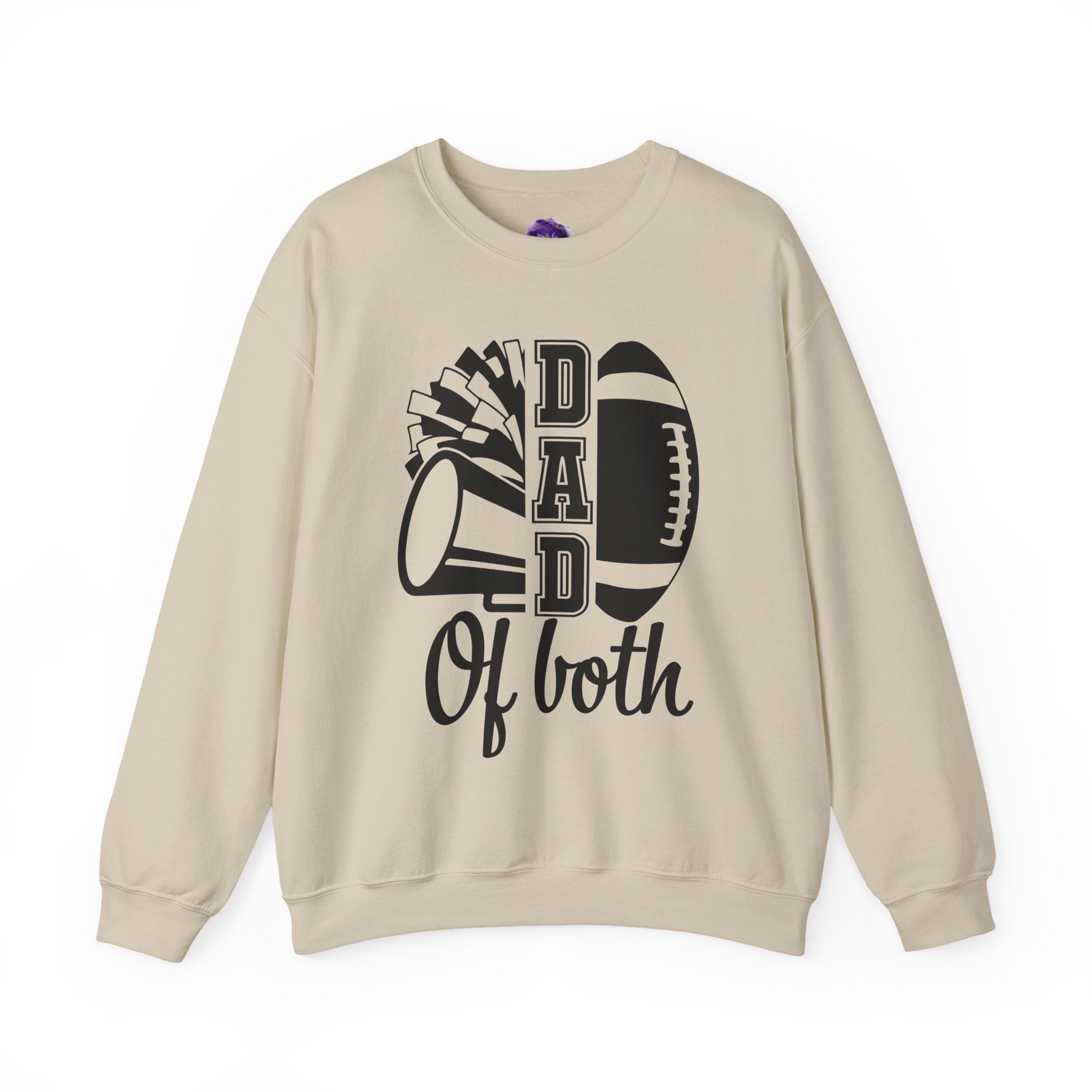 DAD OF BOTH, Football & Cheer Dad Sweatshirt, Unisex Crewneck Sweatshirt, Perfect for Game Days, Sports Fan Apparel, Cozy Sweatshirt Gift, Football