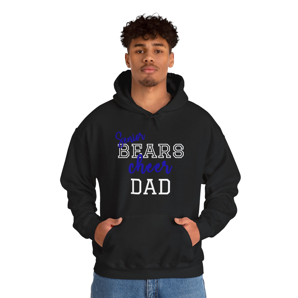 Senior Bears Cheer Dad Hoodie - Unisex Heavy Blend™ Sweatshirt, Perfect for Game Days, Sports Events, Family Gatherings, Celebrations