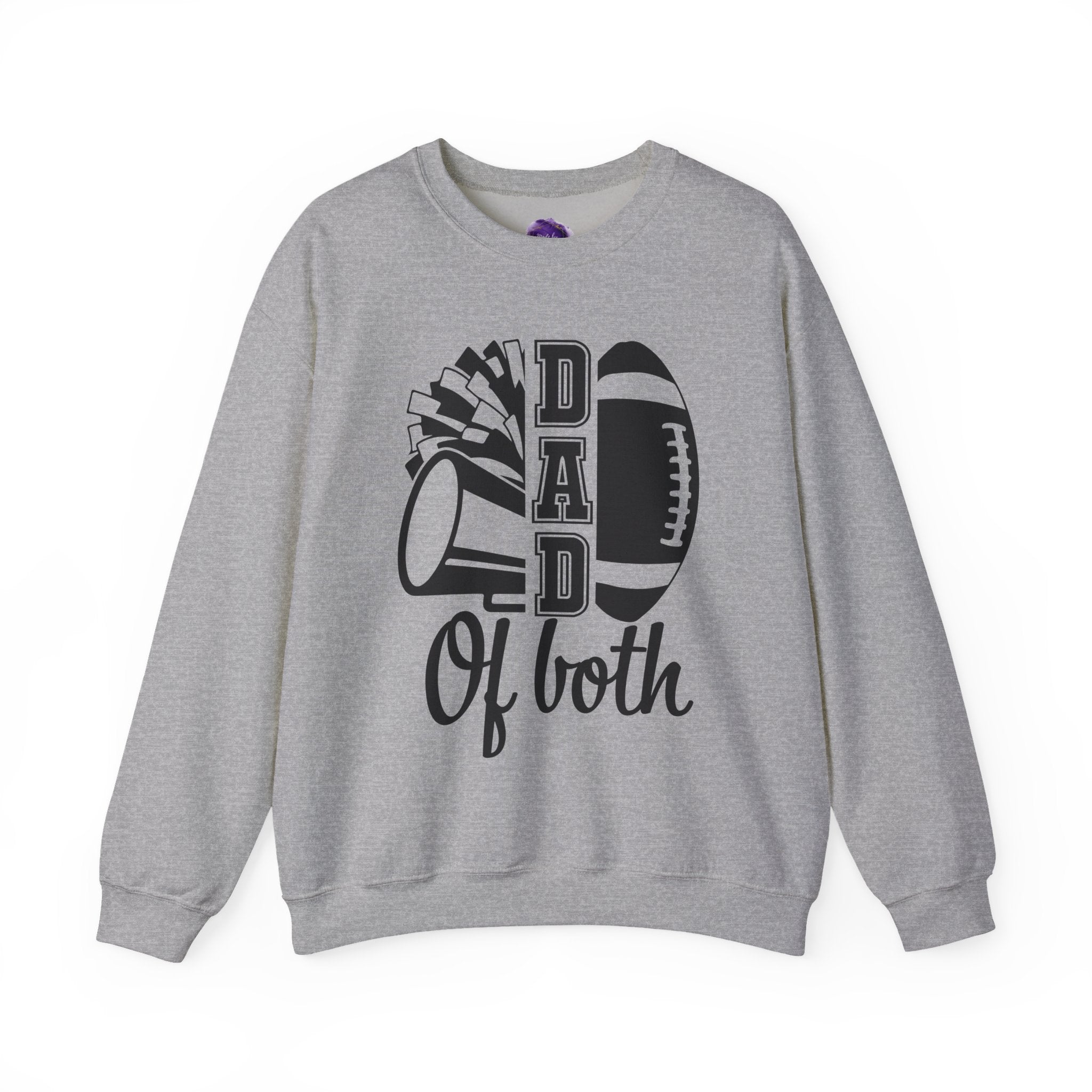 DAD OF BOTH, Football & Cheer Dad Sweatshirt, Unisex Crewneck Sweatshirt, Perfect for Game Days, Sports Fan Apparel, Cozy Sweatshirt Gift, Football