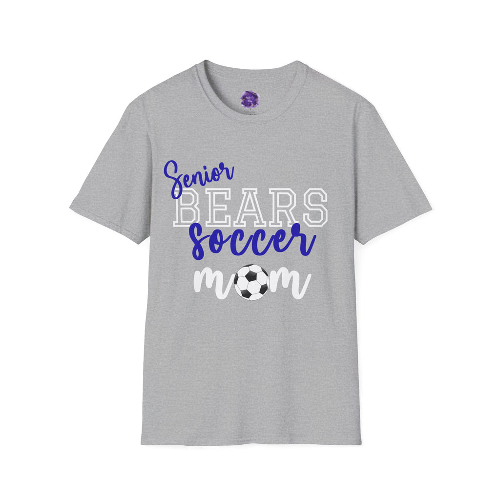 SENIOR Bears Soccer Mom T-Shirt, Sporty Graphic Tee, Perfect for Team Spirit, Gift for Mom, Casual Wear,
