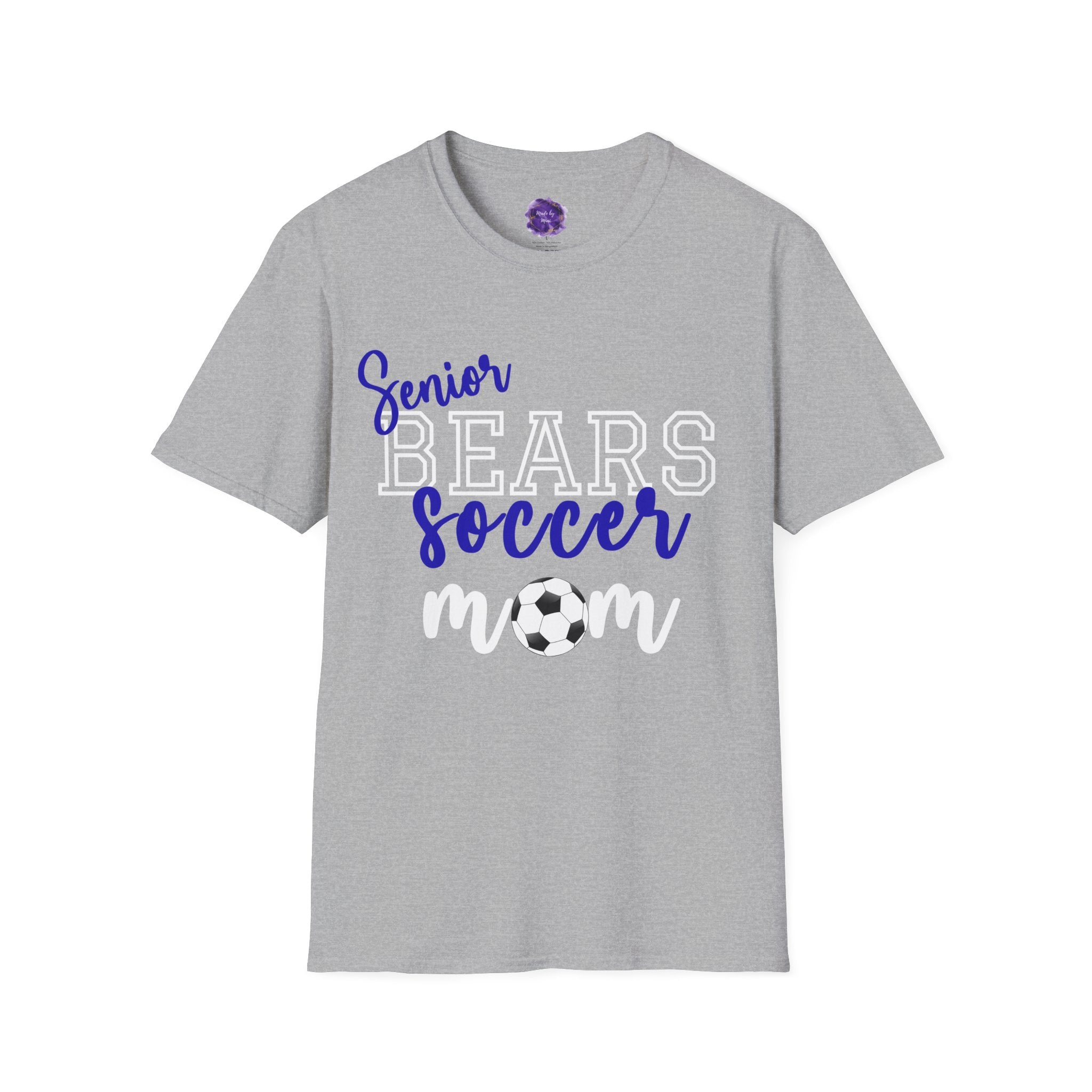 SENIOR Bears Soccer Mom T-Shirt, Sporty Graphic Tee, Perfect for Team Spirit, Gift for Mom, Casual Wear,