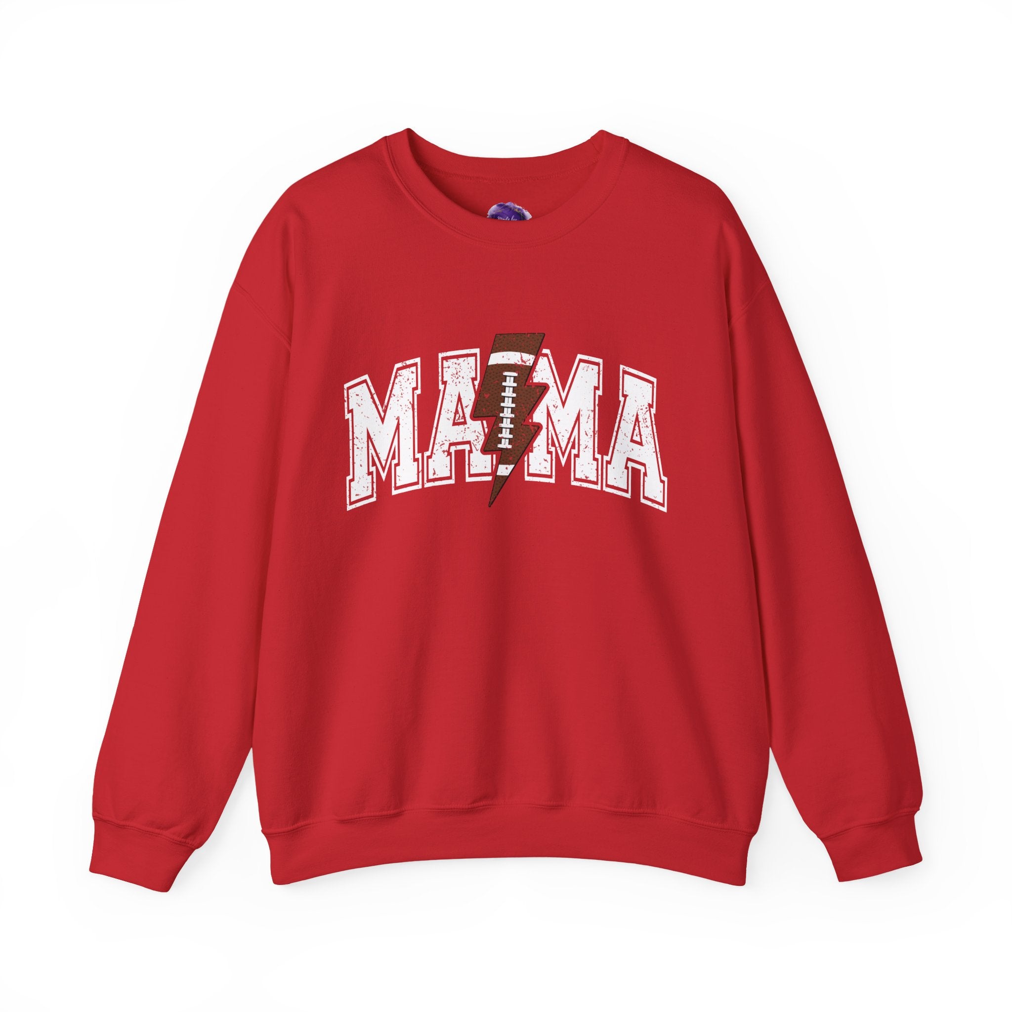 MAMA Sweatshirt with Football lightning bolt, Unisex Crewneck Sweatshirt, Perfect for Game Days, Sports Fan Apparel, Cozy Sweatshirt Gift, Football