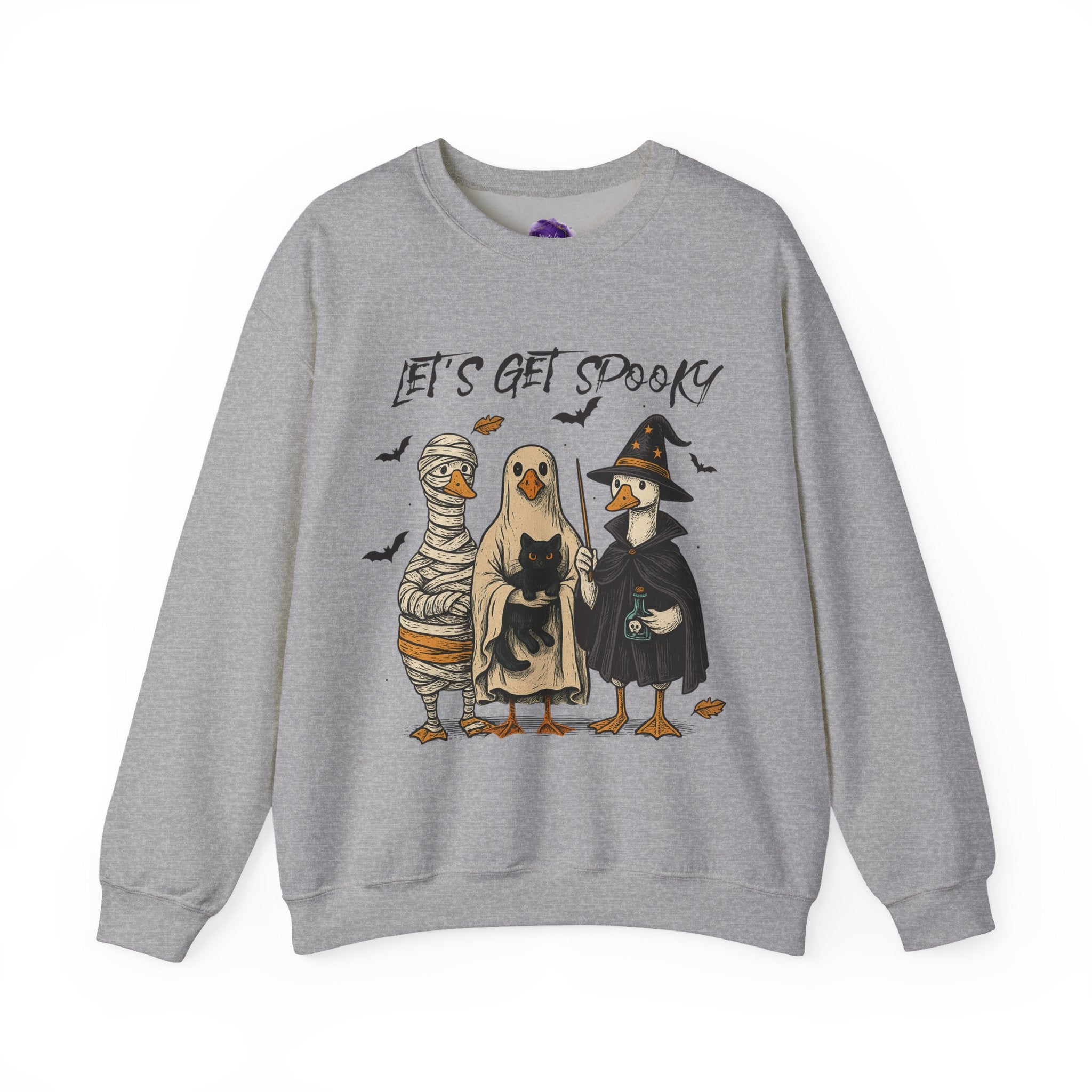 Lets Get Spooky/ Ducks in Costume, Cozy Halloween Apparel, Unisex Crewneck, Fall Fashion, Spooky Season Gift, Themed Clothing